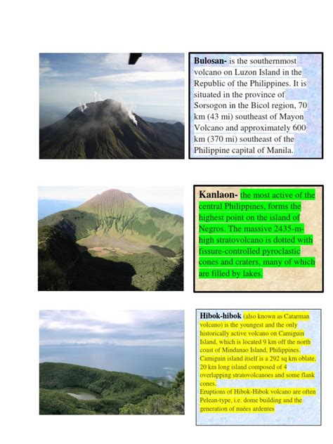 volcanoes in the philippines with description
